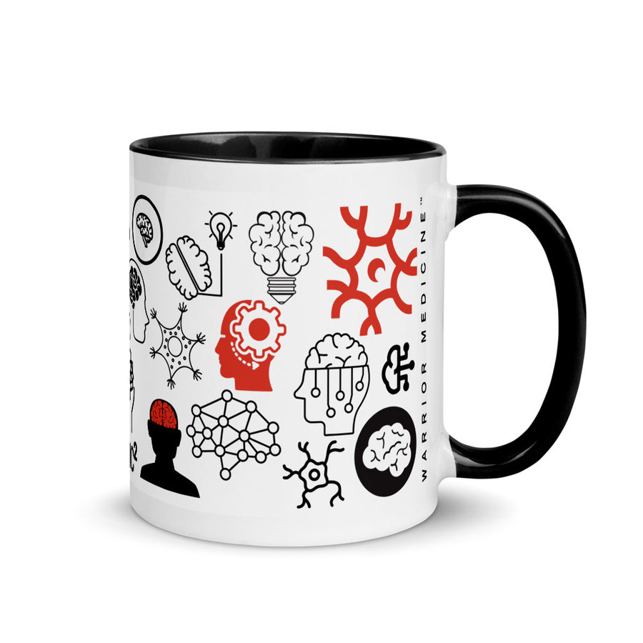 brain science graphic coffee mug with black handle